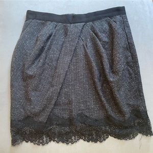 Jessica Simpson Grey and Black Lace Tulip style Skirt